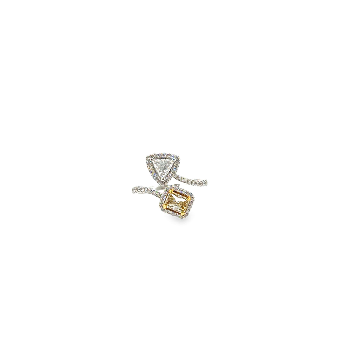 The Sun & Prism Ring, 1.50ct Yellow Diamond, 18K White Gold by Benji Designs, view 1