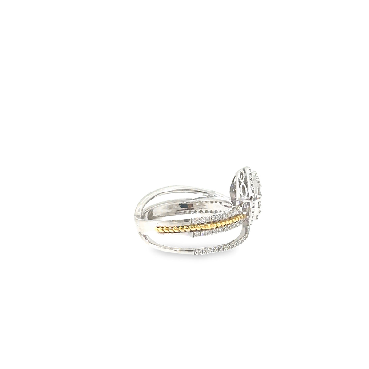The Pillow Pavé Ring, 1.30ct Diamond, 18K White Gold by Benji Designs, view 5