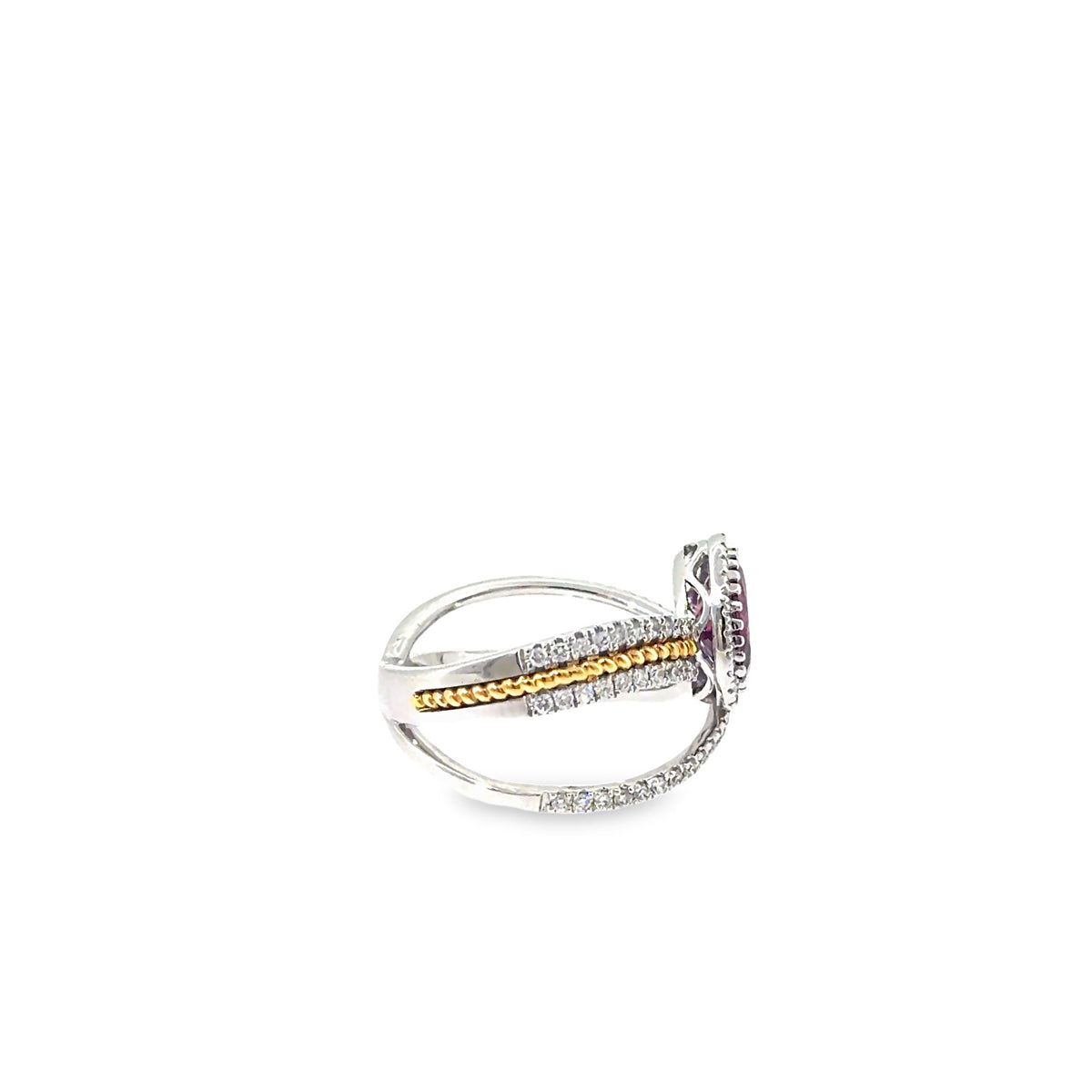 The Scarlet Orbit Ring, 2.07ct Ruby & Diamond, 18K White Gold by Benji Designs, view 5