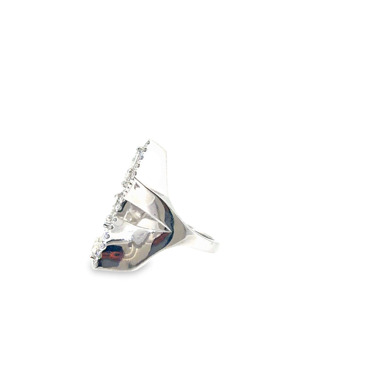 The Trinity Bypass Ring, 3.00ct Diamond, 14K White Gold by Benji Designs, view 3