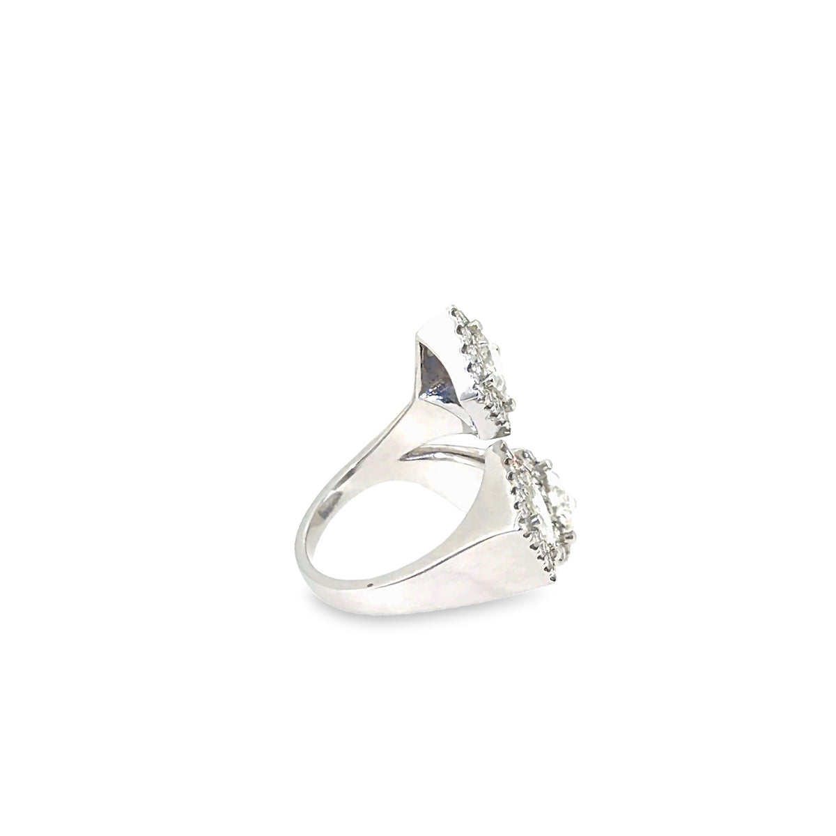 The Trinity Bypass Ring, 3.00ct Diamond, 14K White Gold by Benji Designs, view 5