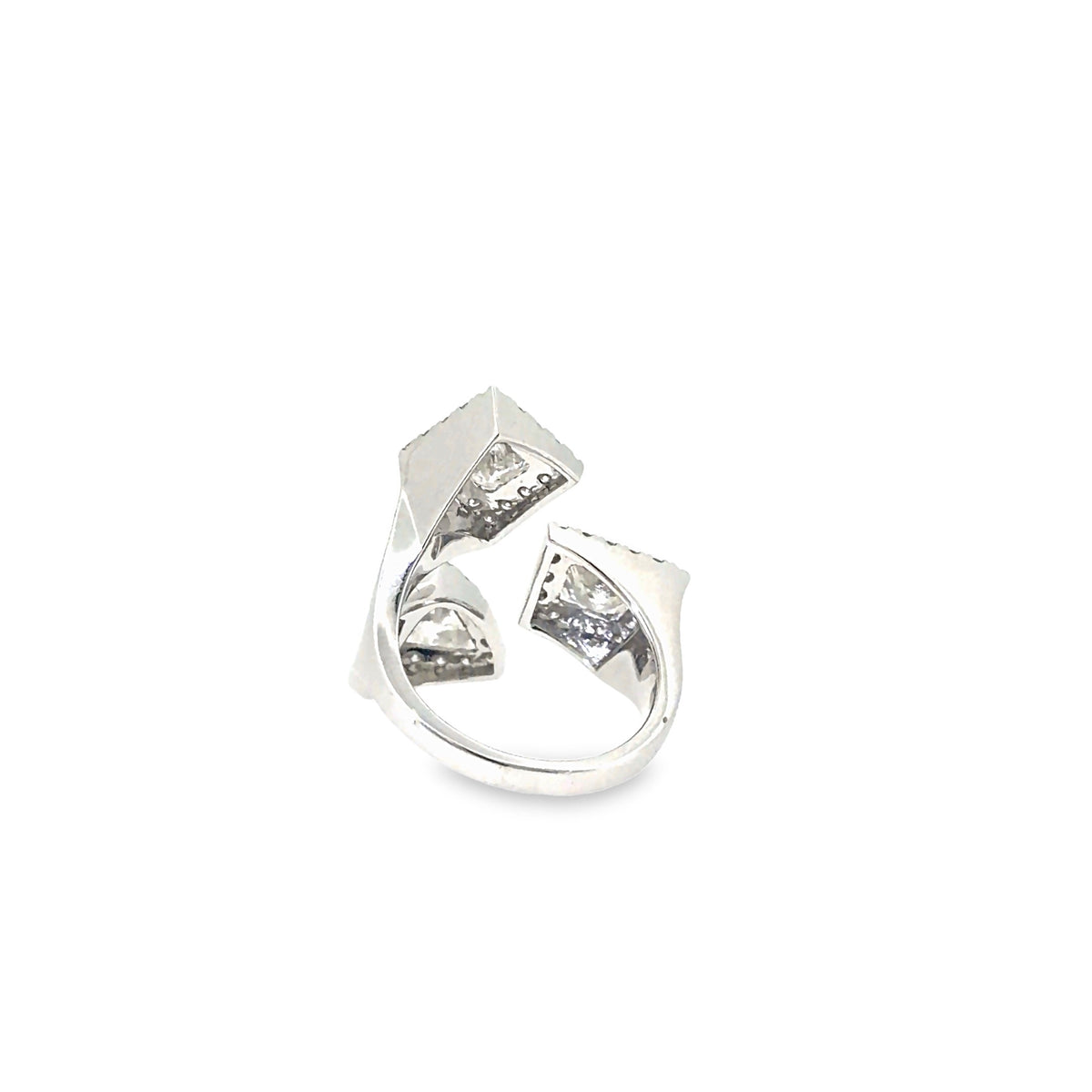 The Trinity Bypass Ring, 3.00ct Diamond, 14K White Gold by Benji Designs, view 4