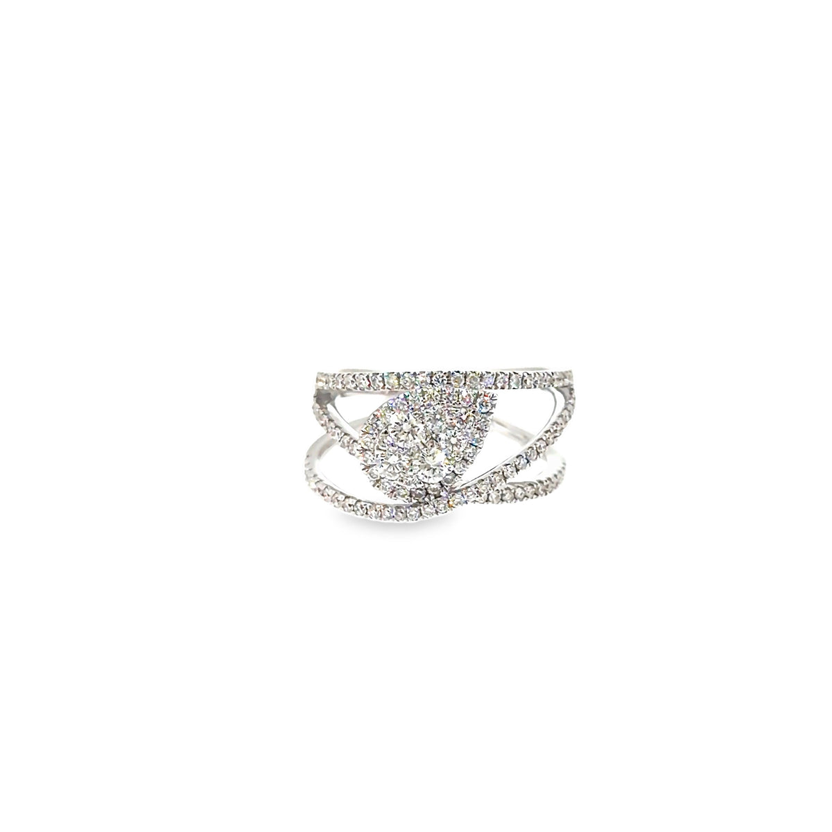 The Starlit Swirl Ring, 0.92ct Diamond, 18K White Gold by Benji Designs, view 2