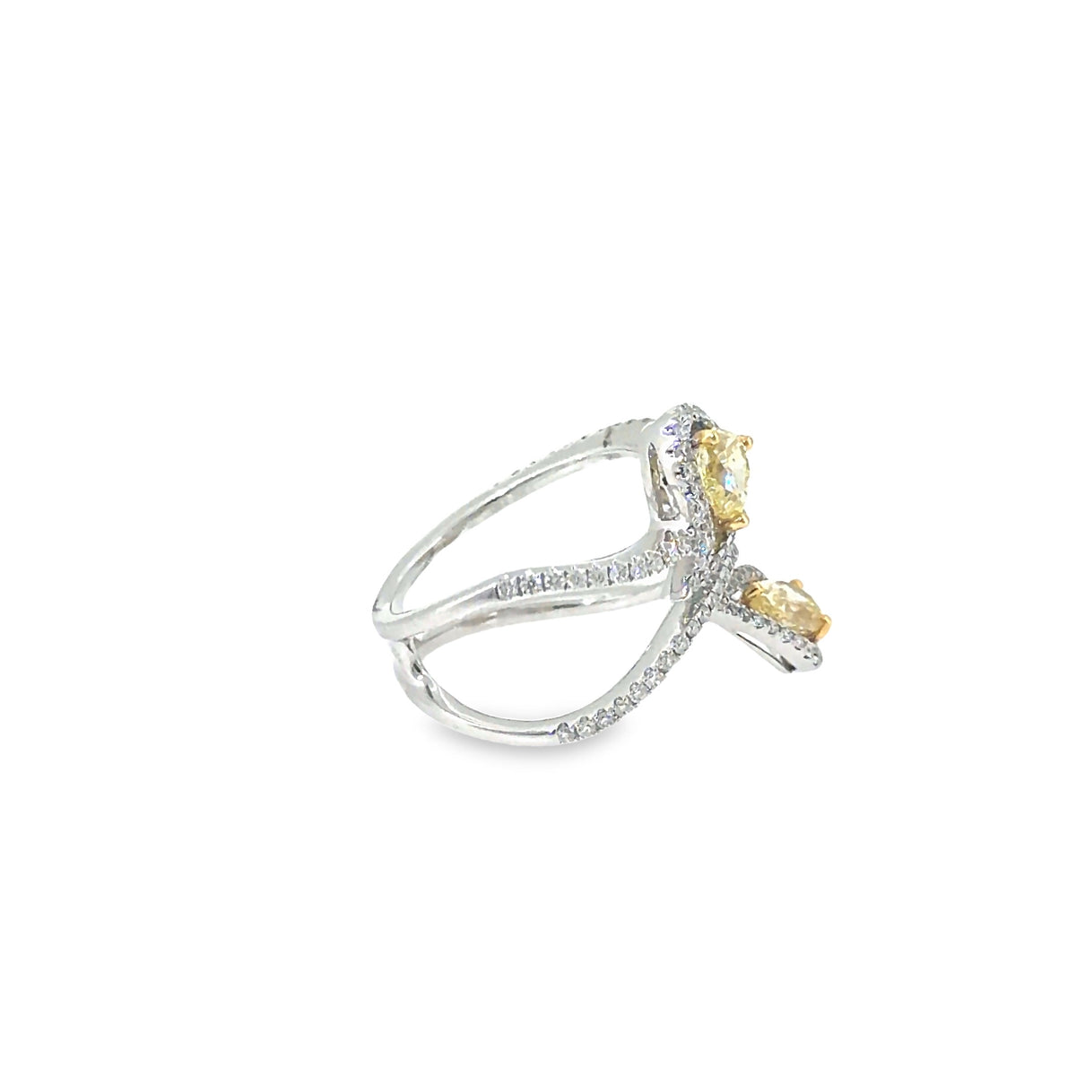 The Golden Petals Ring, 1.95ct Yellow Diamond, 18K White Gold by Benji Designs, view 5