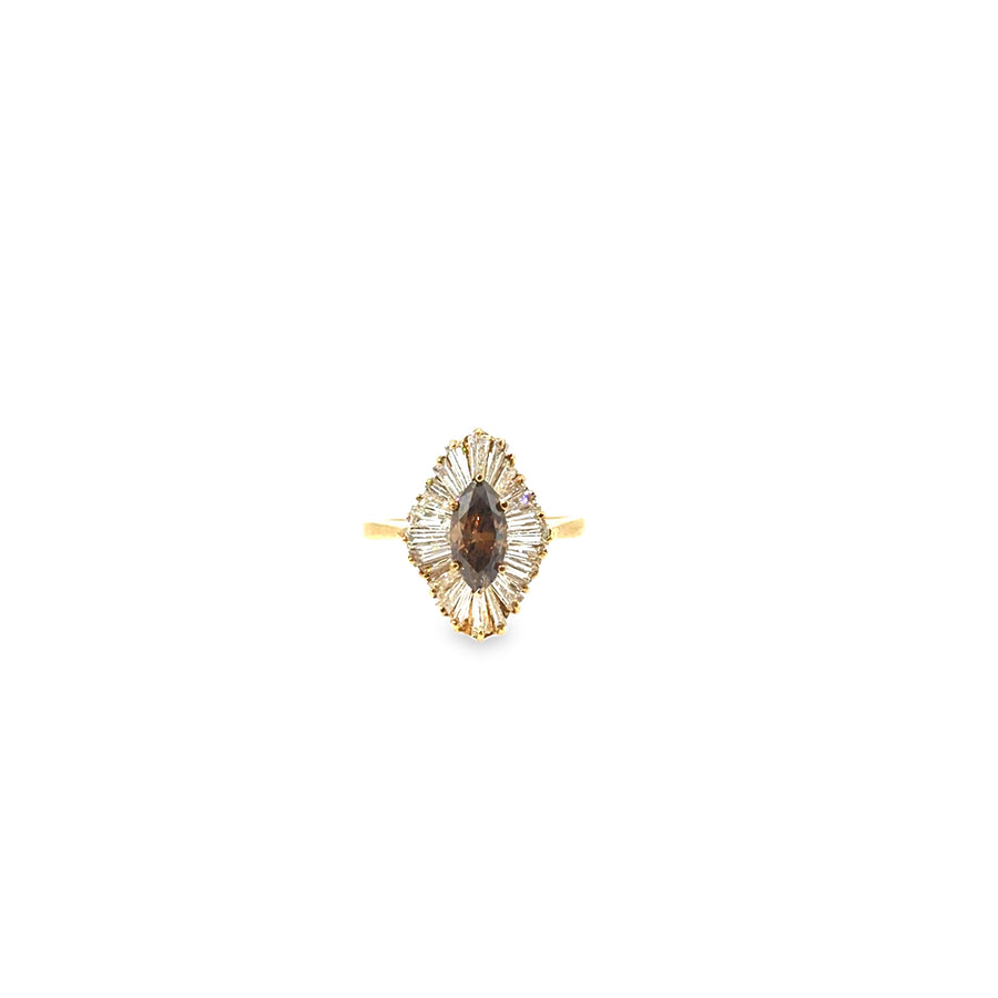 The Cognac Ballerina Ring, 2.70ct Brown Diamond, 18K Yellow Gold by Benji Designs, view 1
