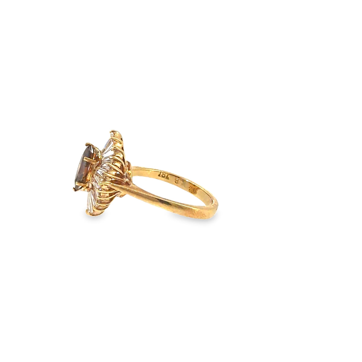 The Cognac Ballerina Ring, 2.70ct Brown Diamond, 18K Yellow Gold by Benji Designs, view 3