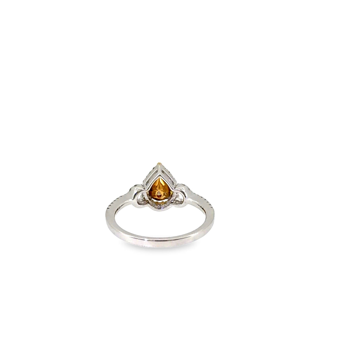 The Mocha Teardrop Ring, 1.27ct Brown Diamond, 18K White Gold by Benji Designs, view 4