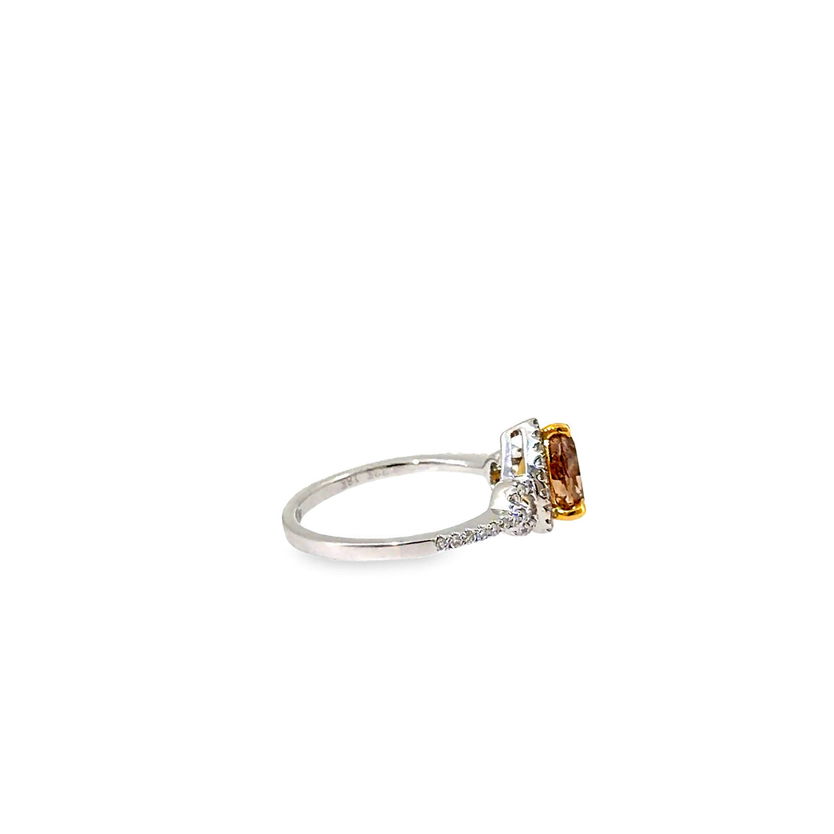The Mocha Teardrop Ring, 1.27ct Brown Diamond, 18K White Gold by Benji Designs, view 5