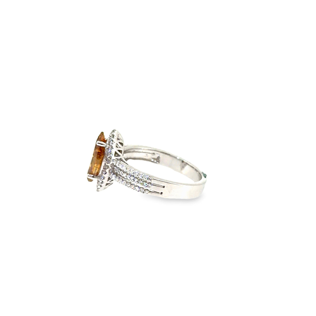 The Whiskey Marquise Ring, 1.85ct Brown Diamond, 18K White Gold by Benji Designs, view 3