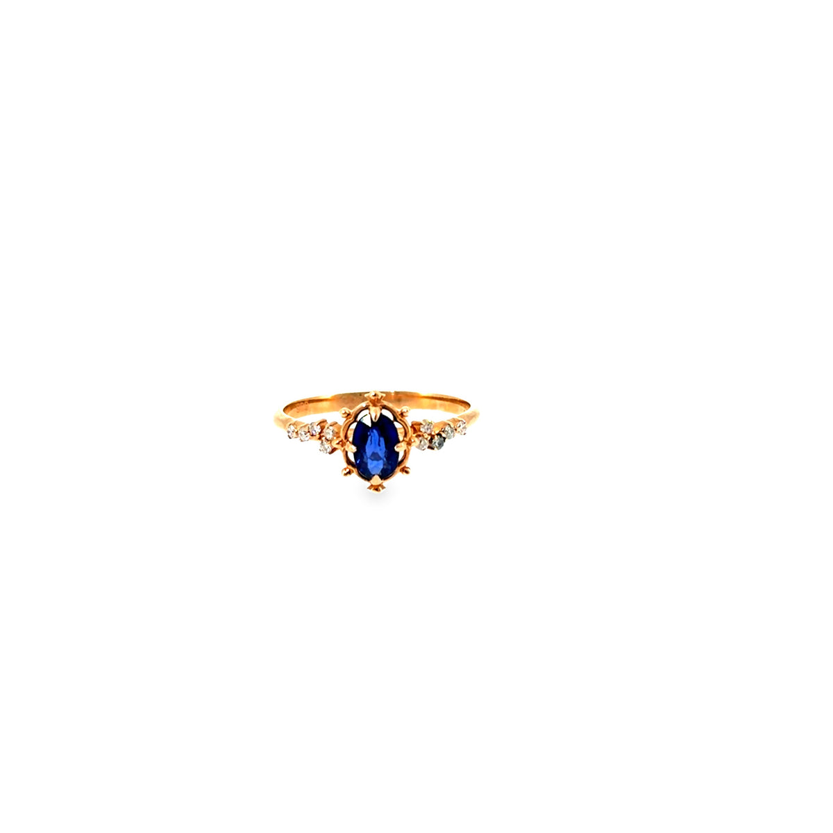 The Midnight Marquise Ring, 0.46ct Sapphire & Diamond, 14K Rose Gold by Benji Designs, view 2