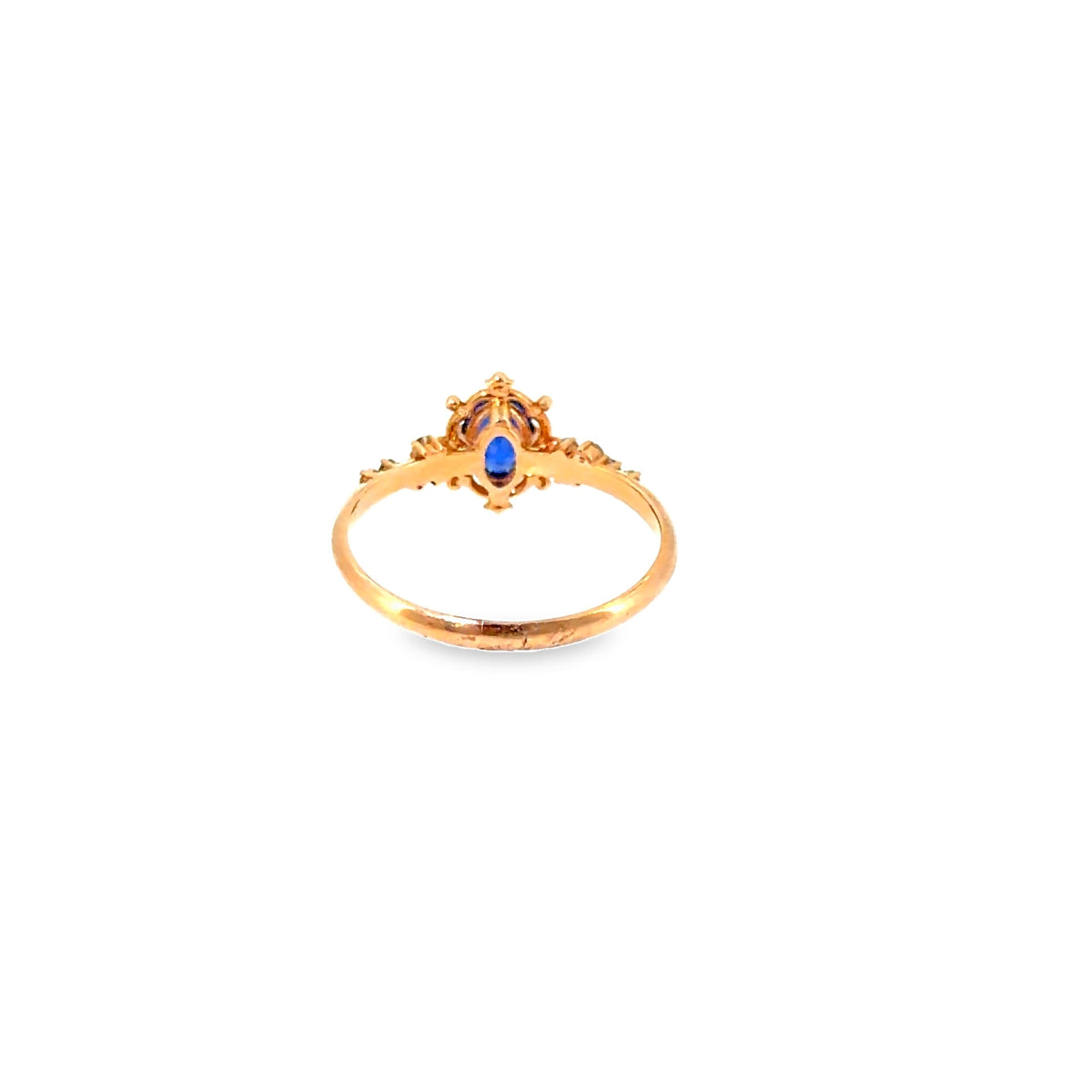 The Midnight Marquise Ring, 0.46ct Sapphire & Diamond, 14K Rose Gold by Benji Designs, view 5