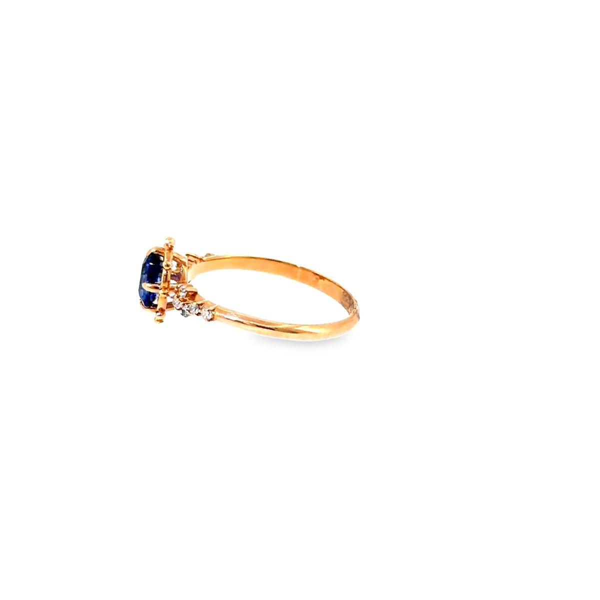 The Midnight Marquise Ring, 0.46ct Sapphire & Diamond, 14K Rose Gold by Benji Designs, view 4