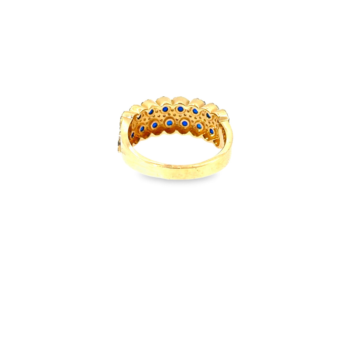 The Sapphire Lattice Band, 1.15ct Sapphire & Diamond, 14K Yellow Gold by Benji Designs, view 4