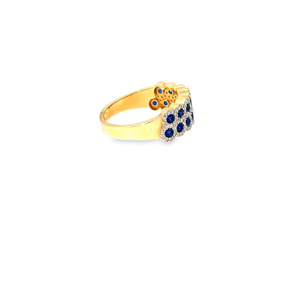 The Sapphire Lattice Band, 1.15ct Sapphire & Diamond, 14K Yellow Gold by Benji Designs, view 5