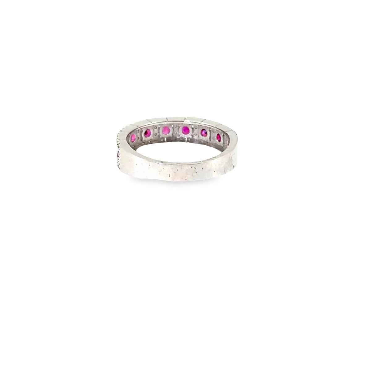 The Ruby Promenade Band, 0.90ct Ruby & Diamond, 14K White Gold by Benji Designs, view 4