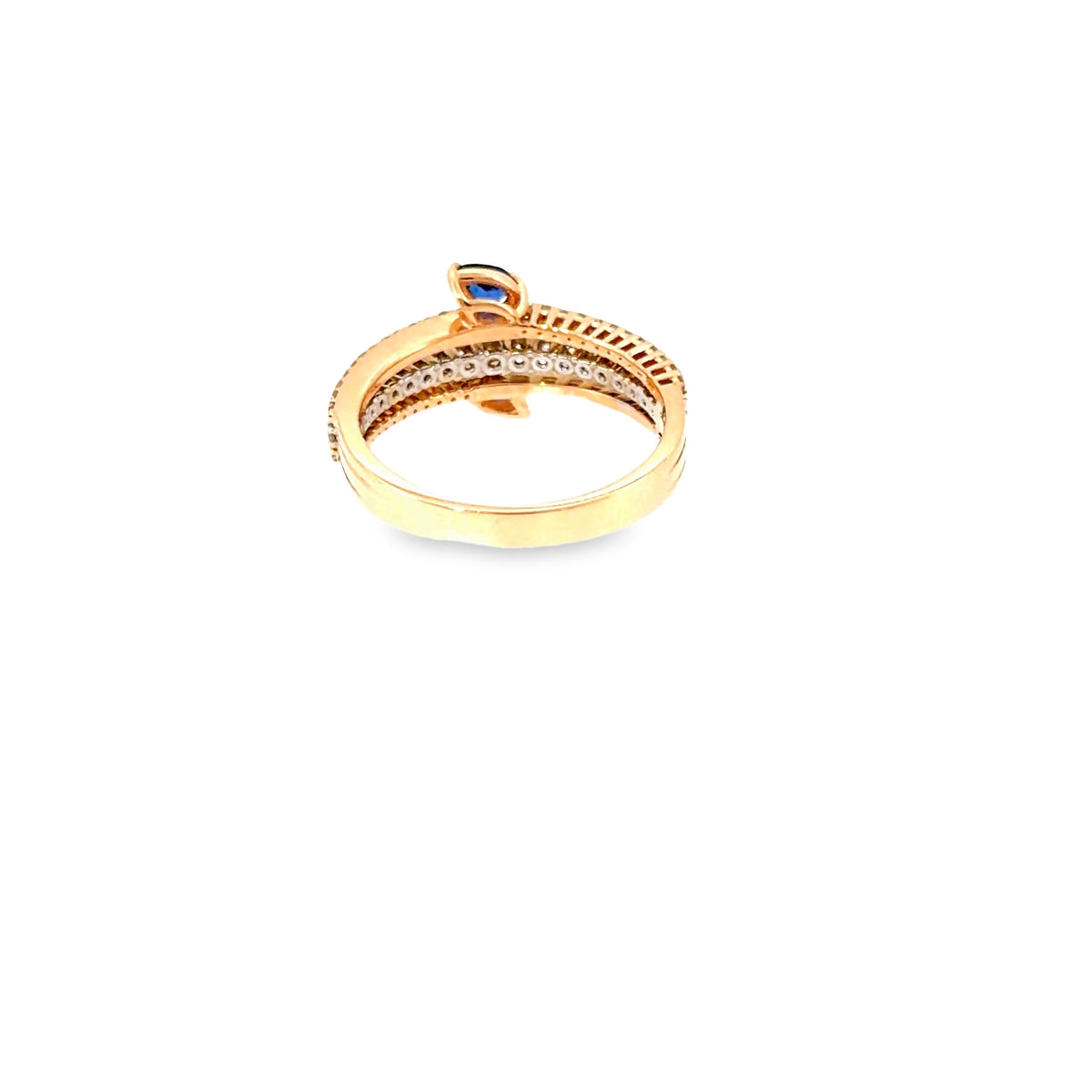 The Twin Sapphire Ring, 0.98ct Sapphire & Diamond, 14K Rose Gold by Benji Designs, view 4