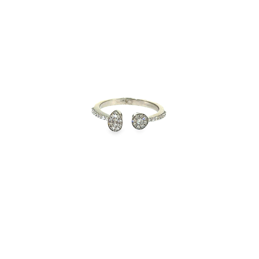 The Dewdrop Duo Ring, 0.35ct Diamond, 14K White Gold by Benji Designs, view 1
