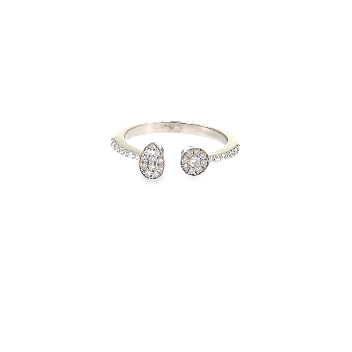 The Dewdrop Duo Ring, 0.35ct Diamond, 14K White Gold by Benji Designs, view 2