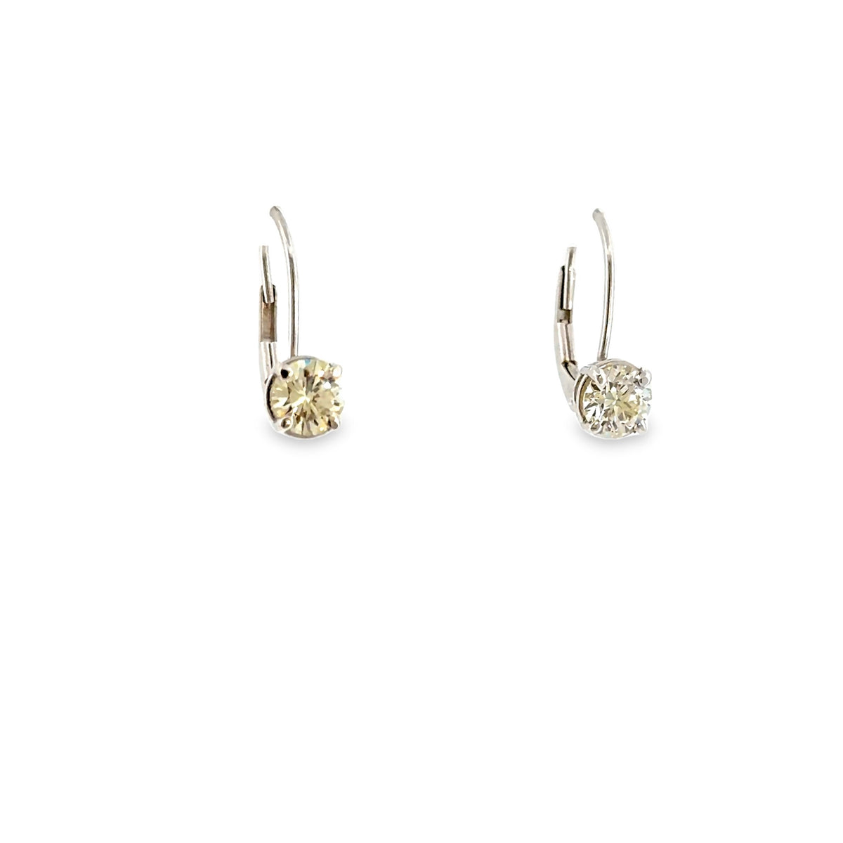 The Moonlight Drop Earrings, 1.05ct Diamond, 14K White Gold by Benji Designs, view 2