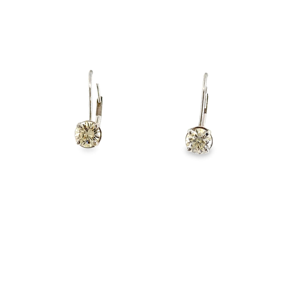 The Moonlight Drop Earrings, 1.05ct Diamond, 14K White Gold by Benji Designs, view 3