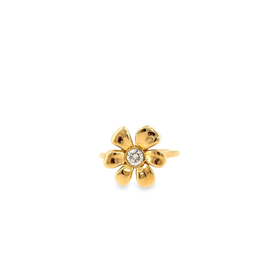 The Golden Blossom Ring, 0.25ct Diamond, 14K Yellow Gold by Benji Designs, view 1