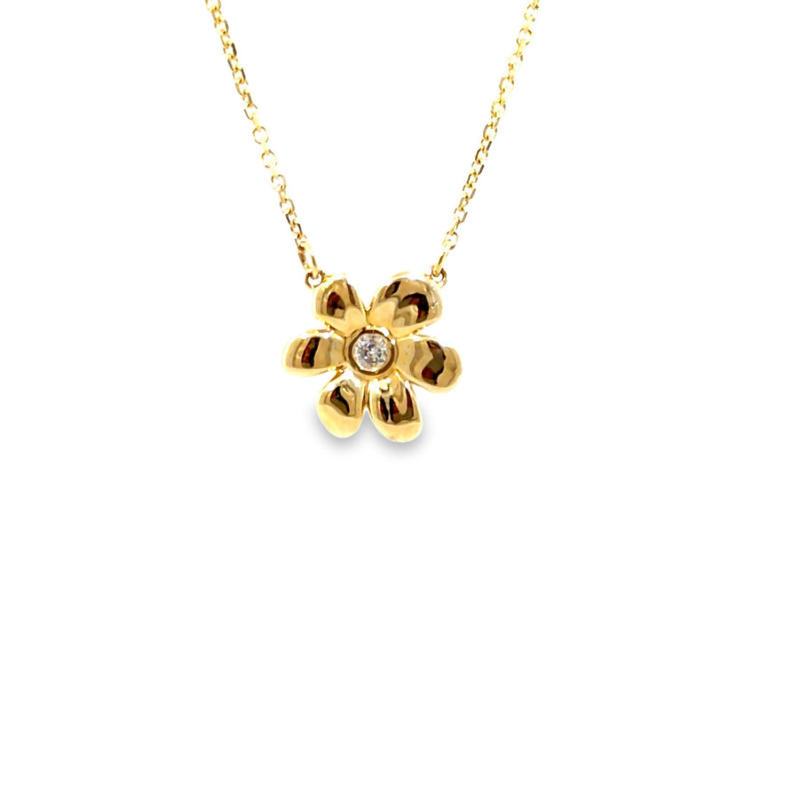 The Buttercup Pendant, 0.07ct Diamond, 14K Yellow Gold by Benji Designs, view 1
