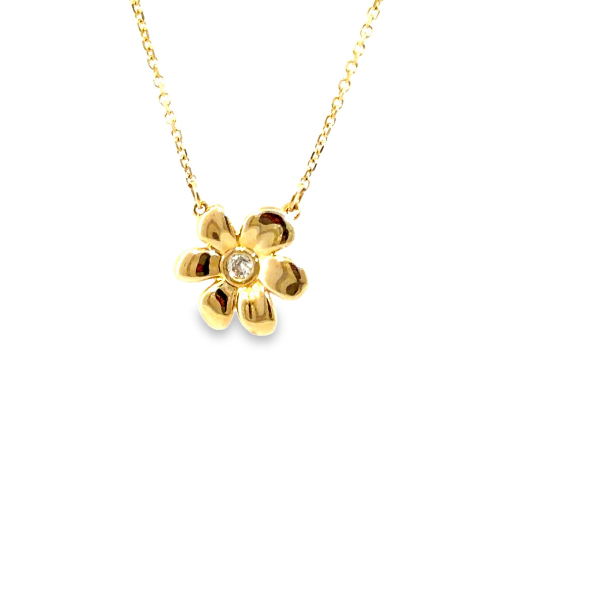 The Buttercup Pendant, 0.07ct Diamond, 14K Yellow Gold by Benji Designs, view 3