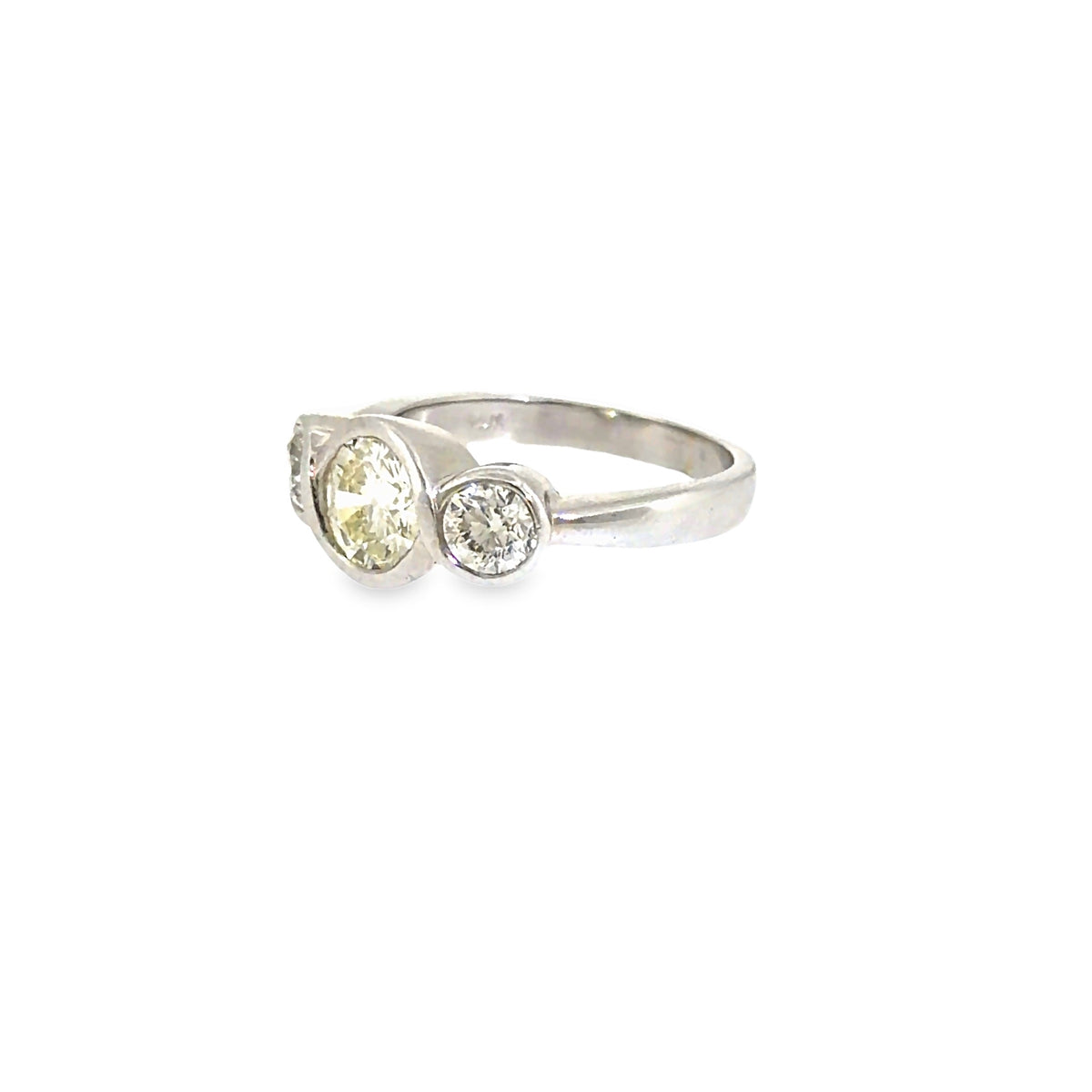 The Three Moons Ring, 1.80ct Diamond, 14K White Gold by Benji Designs, view 3