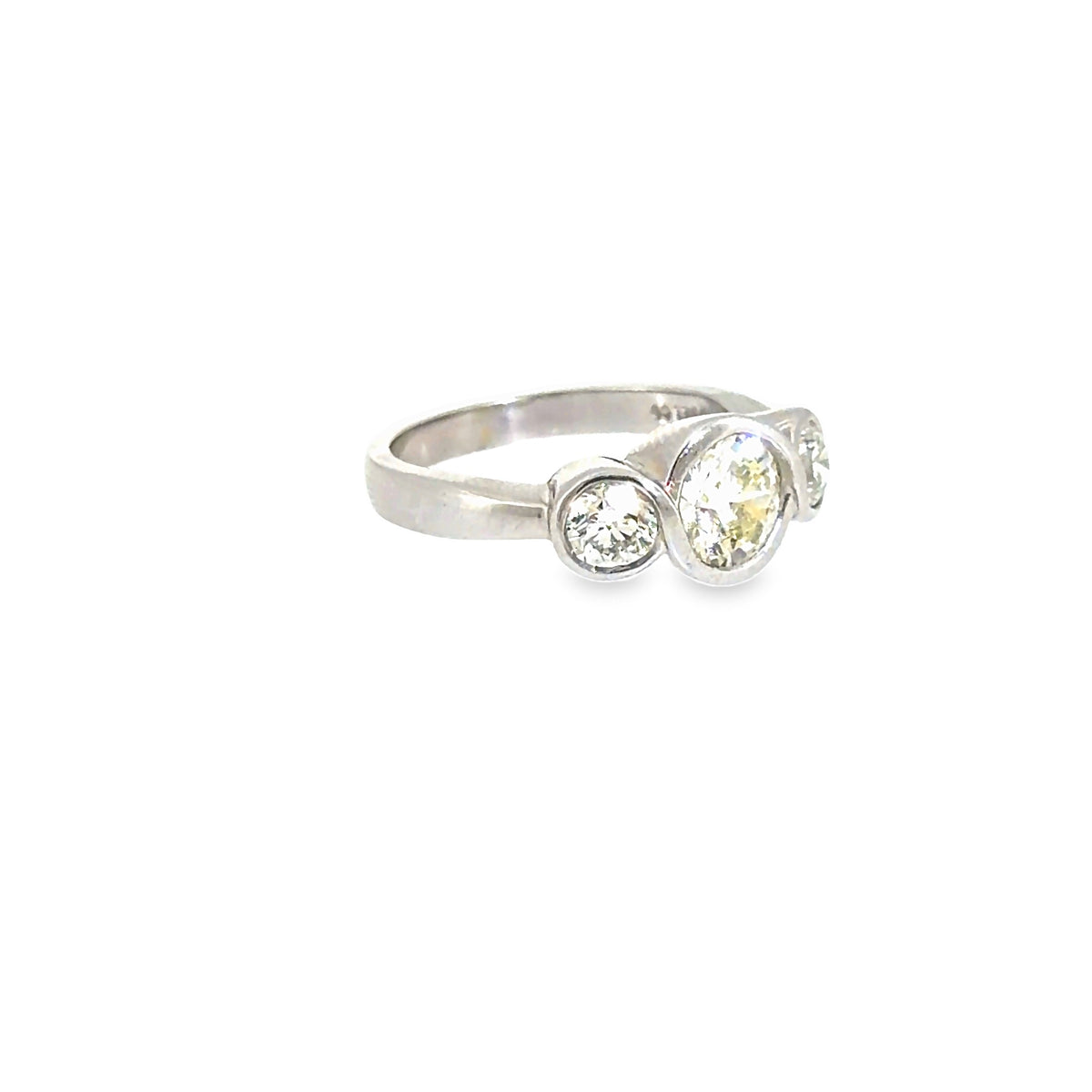 The Three Moons Ring, 1.80ct Diamond, 14K White Gold by Benji Designs, view 2