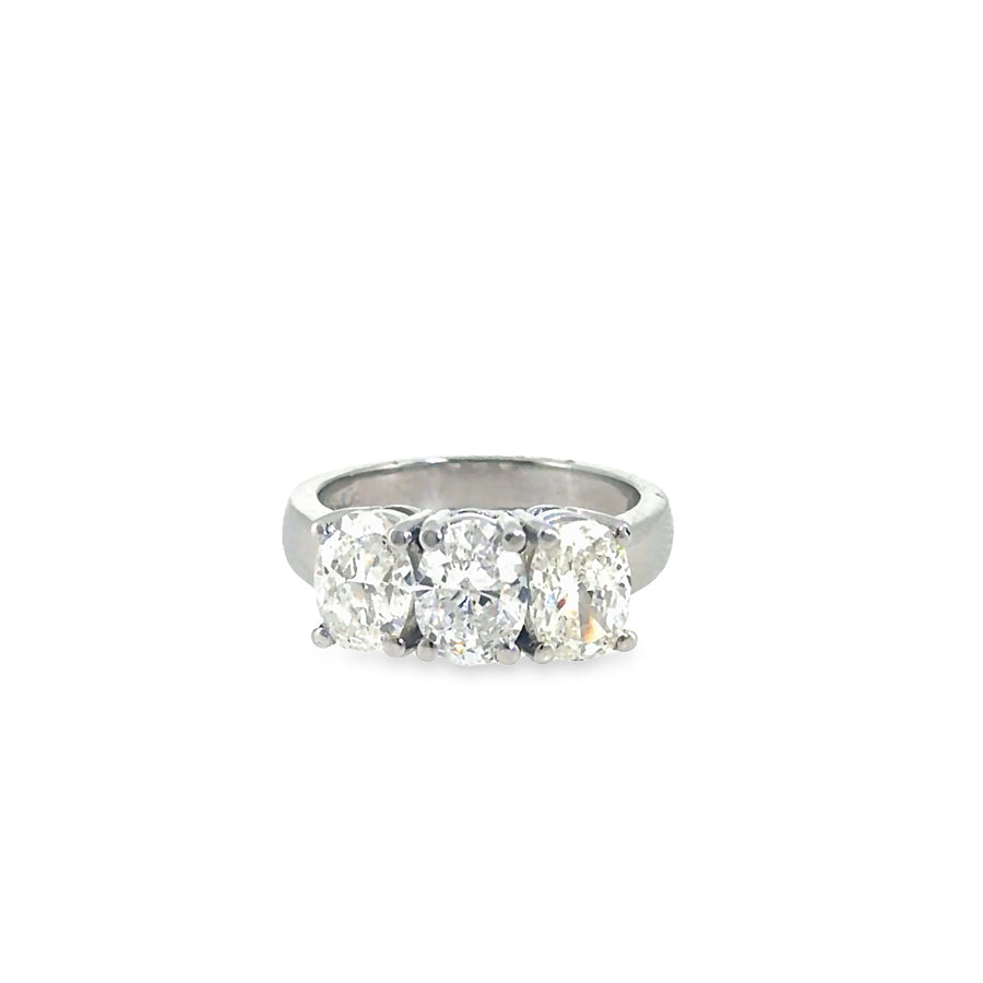 The Oval Trilogy Ring, 3.00ct Diamond, Platinum by Benji Designs, view 1