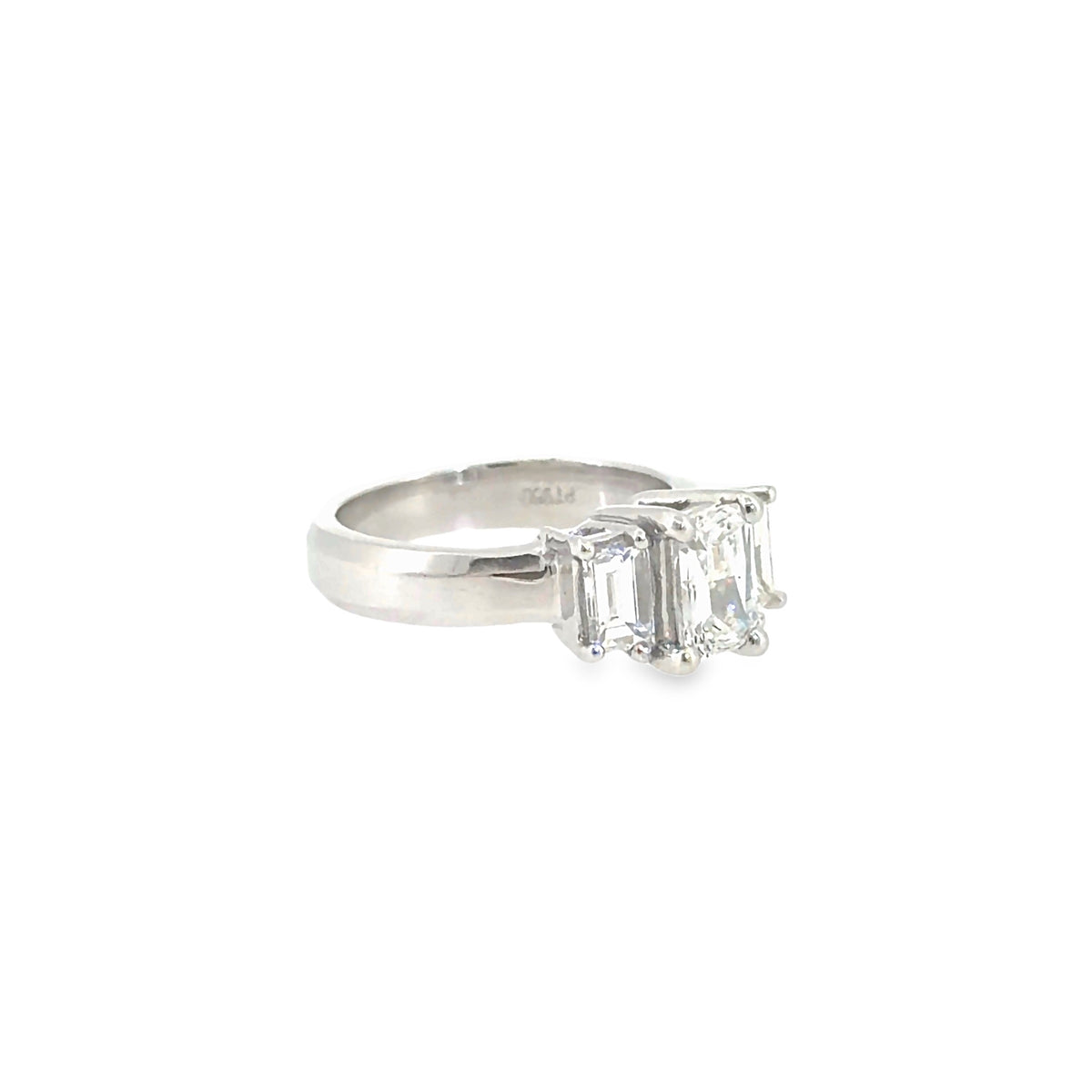 The Glass Steps Ring, 1.80ct Diamond, Platinum by Benji Designs, view 2