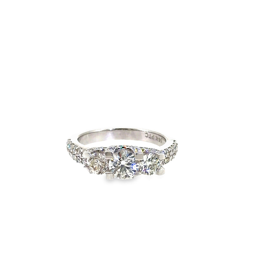The Starlit Trio Ring, 1.80ct Diamond, 14K White Gold by Benji Designs, view 1