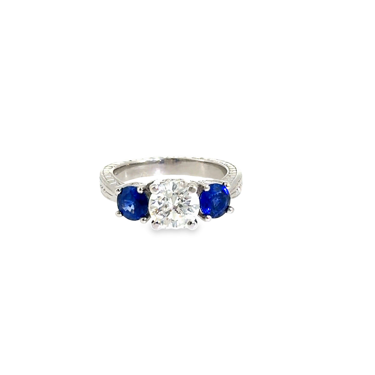 The Blue Vow Ring, 2.56ct Sapphire & Diamond, Platinum by Benji Designs, view 1