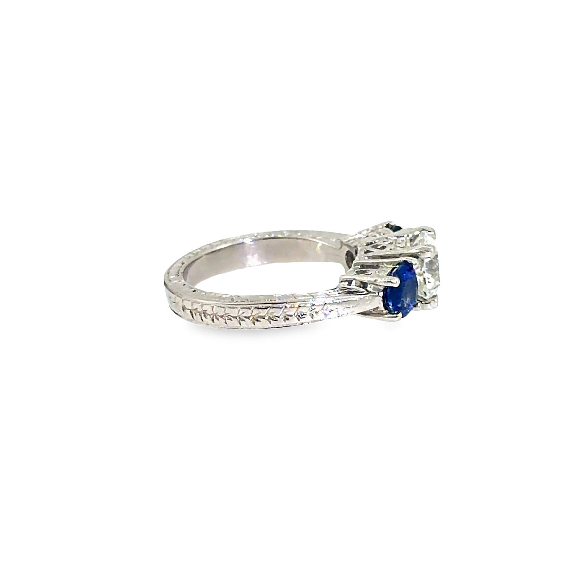 The Blue Vow Ring, 2.56ct Sapphire & Diamond, Platinum by Benji Designs, view 2