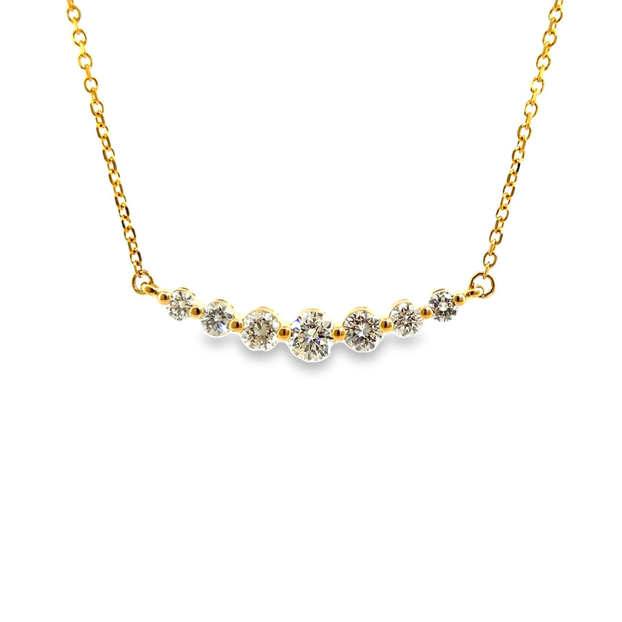 The Margot Necklace, 1.75ct Graduated Diamond Necklace, 14K Yellow Gold by Benji Designs, view 1