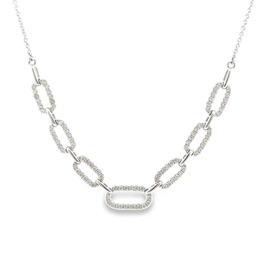 The Bel-Air Necklace, 0.50ct Diamond Paperclip Necklace, 14K White Gold by Benji Designs, view 1