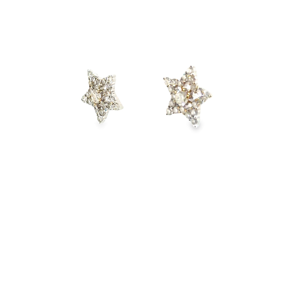 The Main Character Studs, 1.00ct Diamond, 18K White Gold star stud earrings by Benji Designs, view 3
