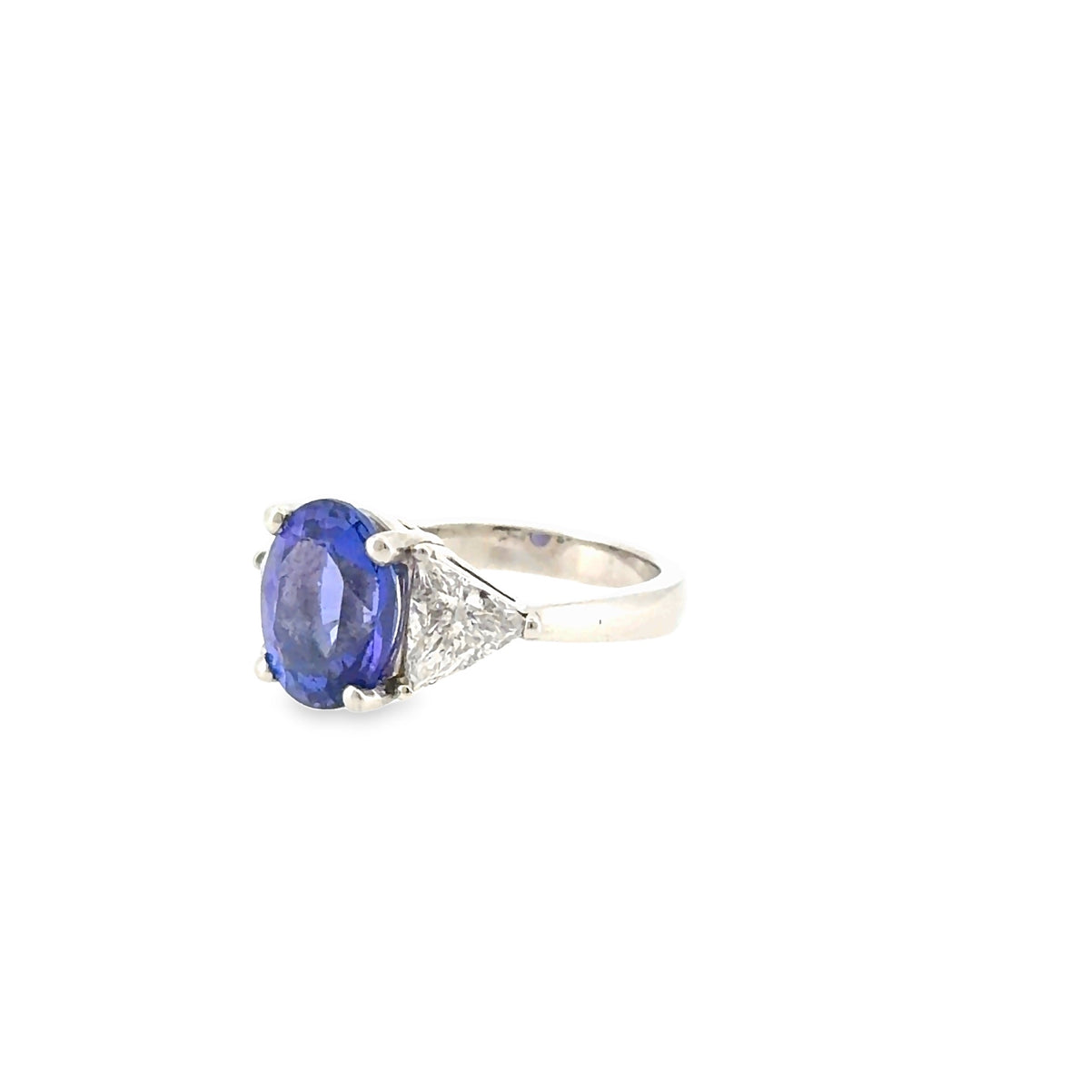 The Cap Ferrat Ring, 5.75 ct Tanzanite & Diamond, Platinum by Benji Designs, view 3