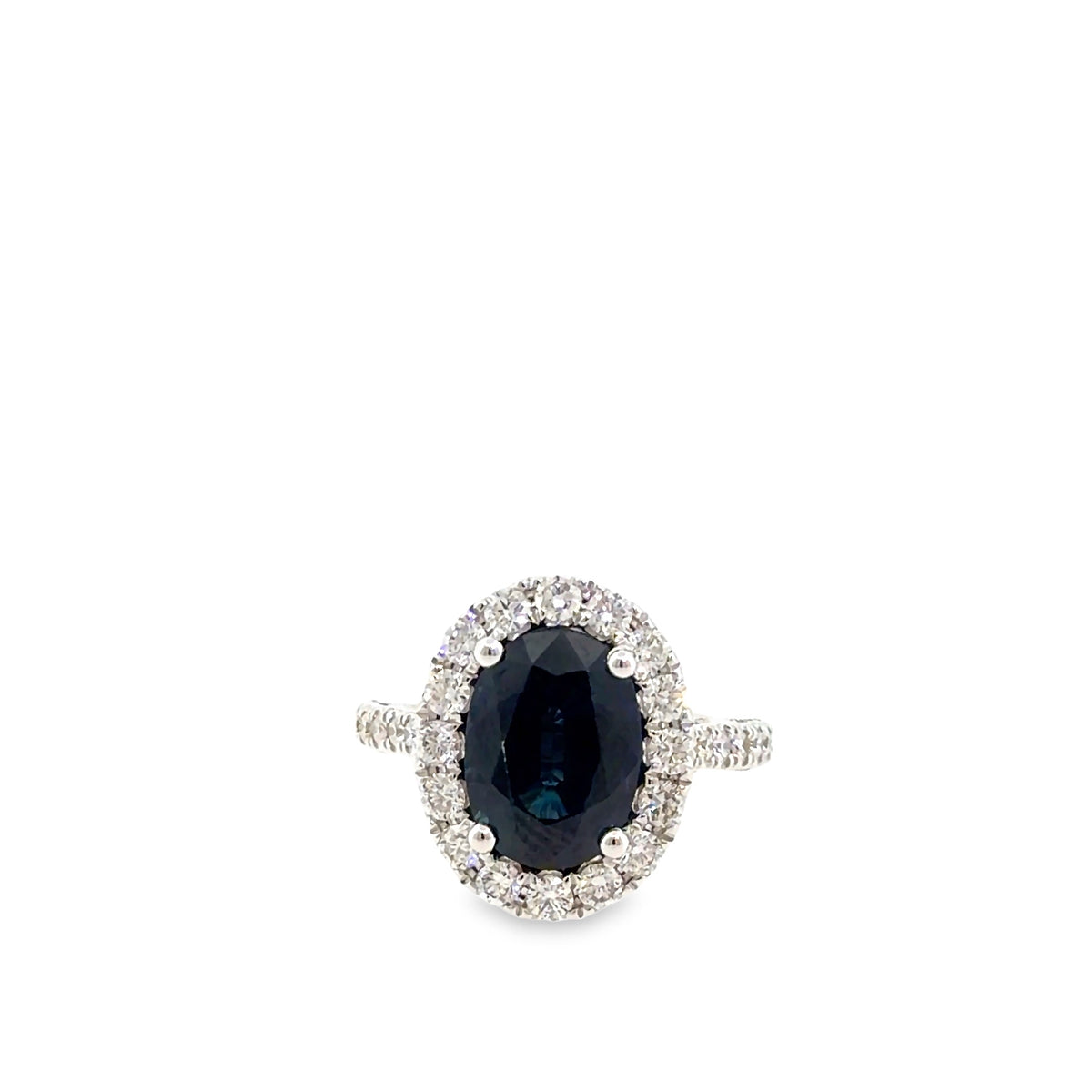 The Vivienne Ring, 5.99 ct Sapphire & Diamond, 18K White Gold by Benji Designs, view 1