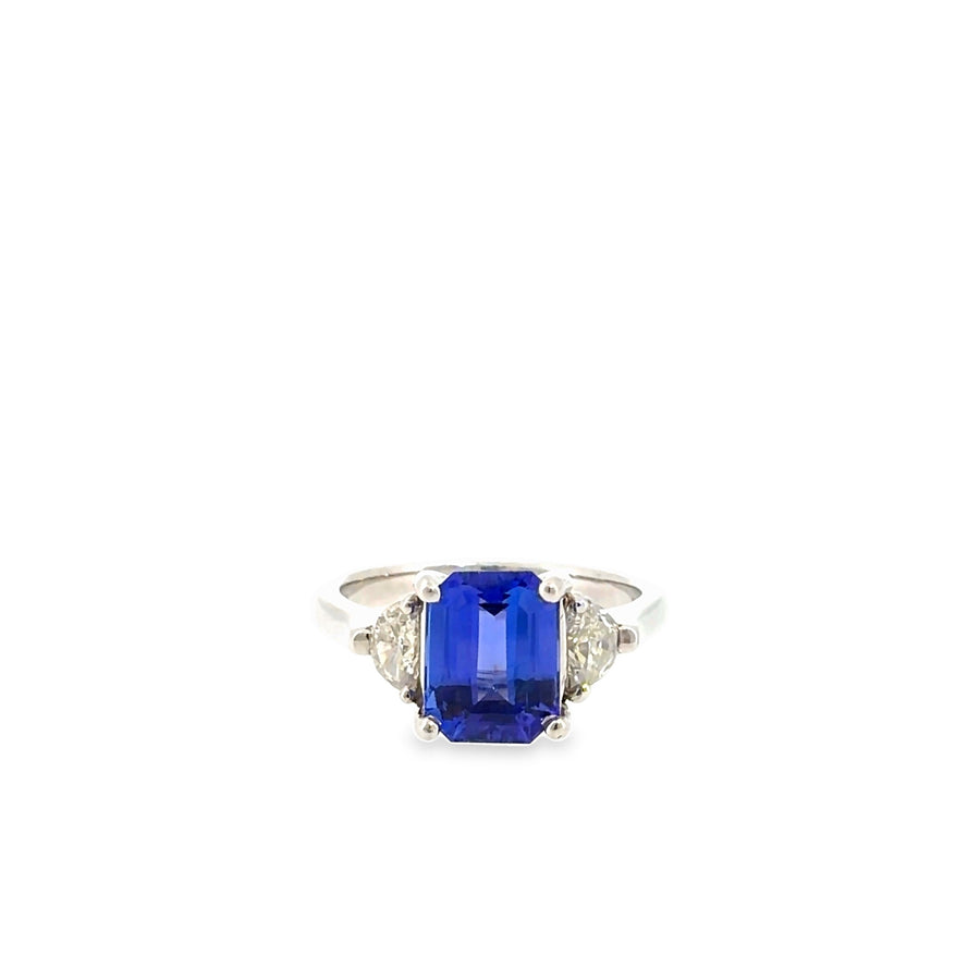 The Plaza Ring, 4.05 ct Tanzanite & Diamond, Platinum by Benji Designs, view 1