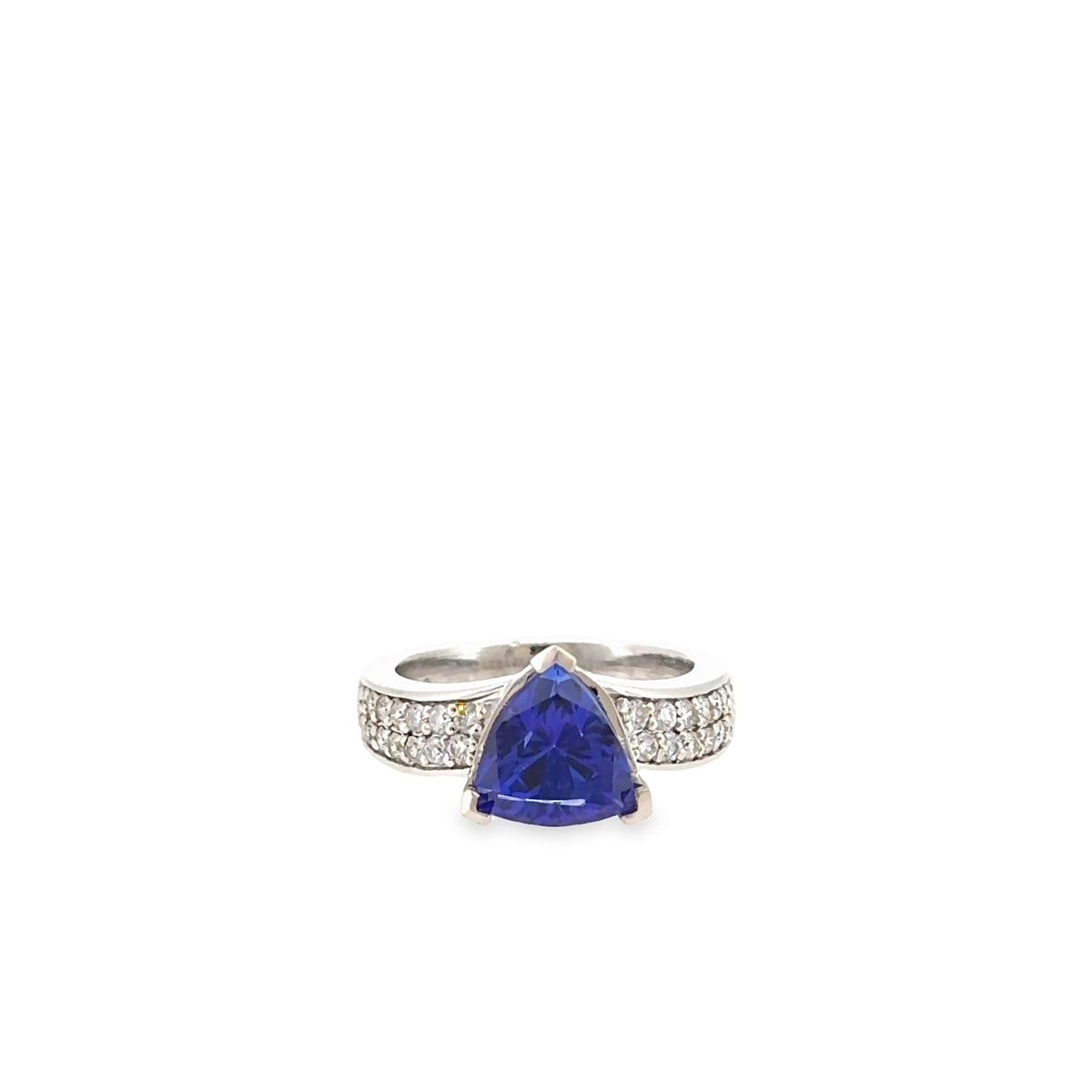 The Encore Ring, 3.80 ct Tanzanite & Diamond, 14K White Gold by Benji Designs, view 1