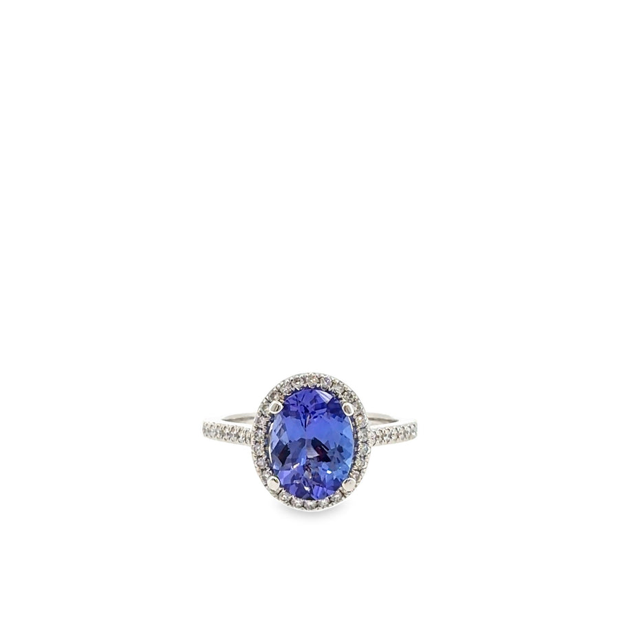 The Eloise Ring, 2.54 ct Tanzanite & Diamond, 18K White Gold by Benji Designs, view 1