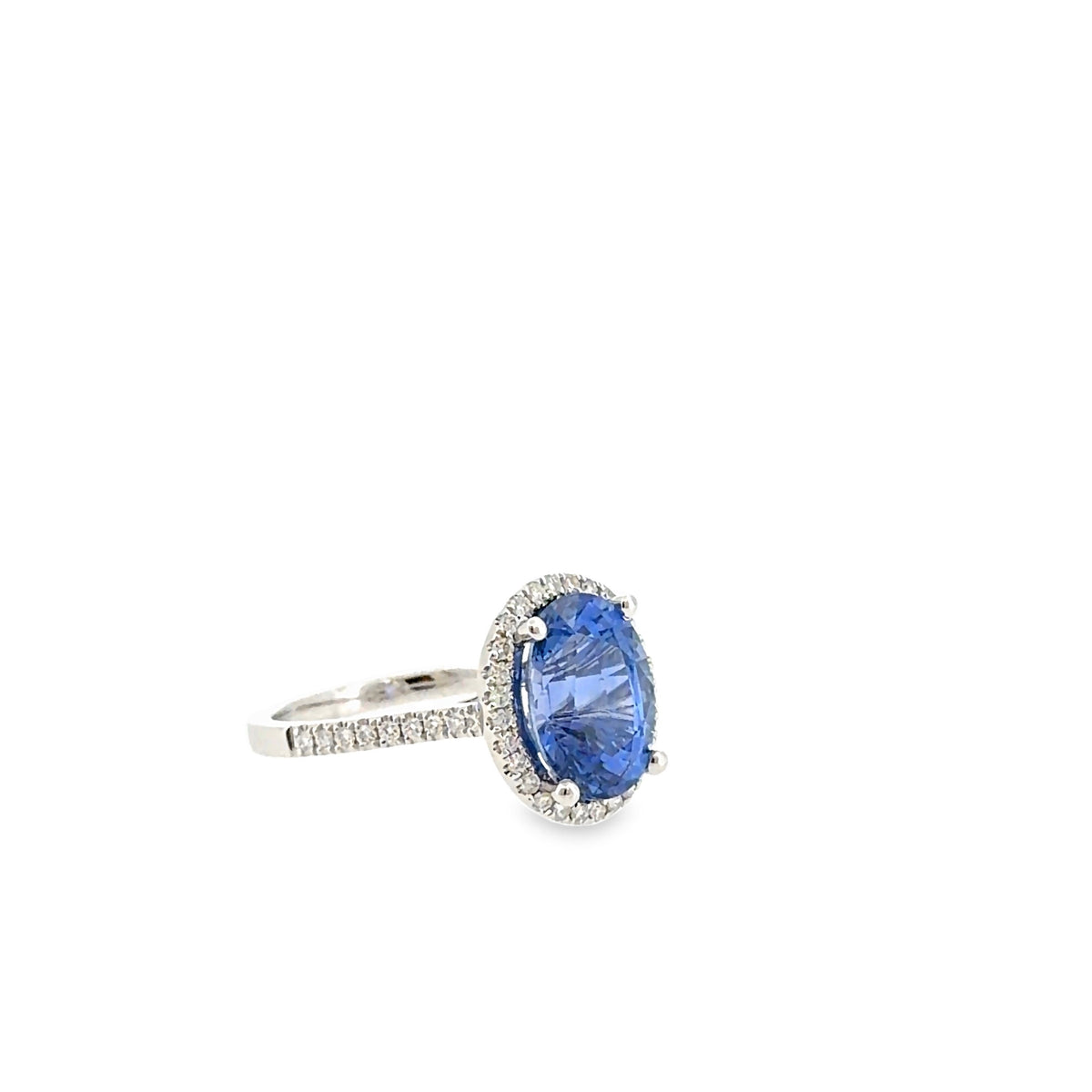 The Daphne Ring, 5.45 ct Sapphire & Diamond, 18K White Gold by Benji Designs, view 2