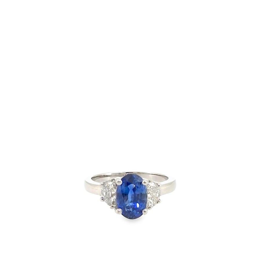 The Beatrix Ring, 3.95 ct Sapphire & Diamond, Platinum by Benji Designs, view 1