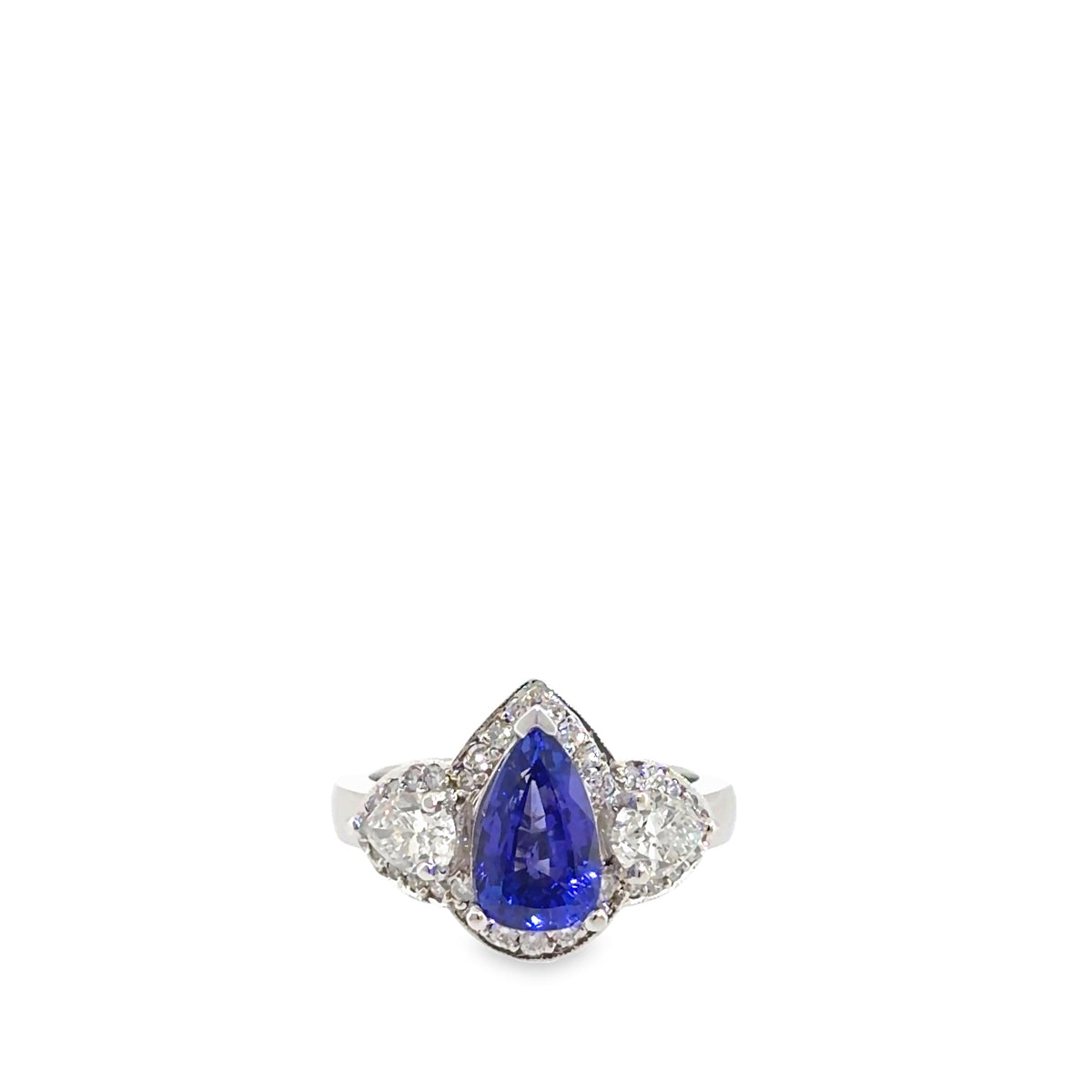 The Juliette Ring, 3.52 ct Tanzanite & Diamond, 18K White Gold by Benji Designs, view 1