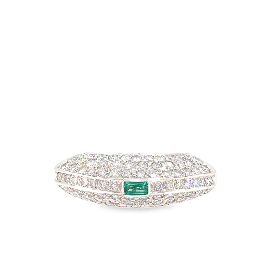 The Gimlet Ring, 2.70 ct Emerald & Diamond, 18K White Gold by Benji Designs, view 1