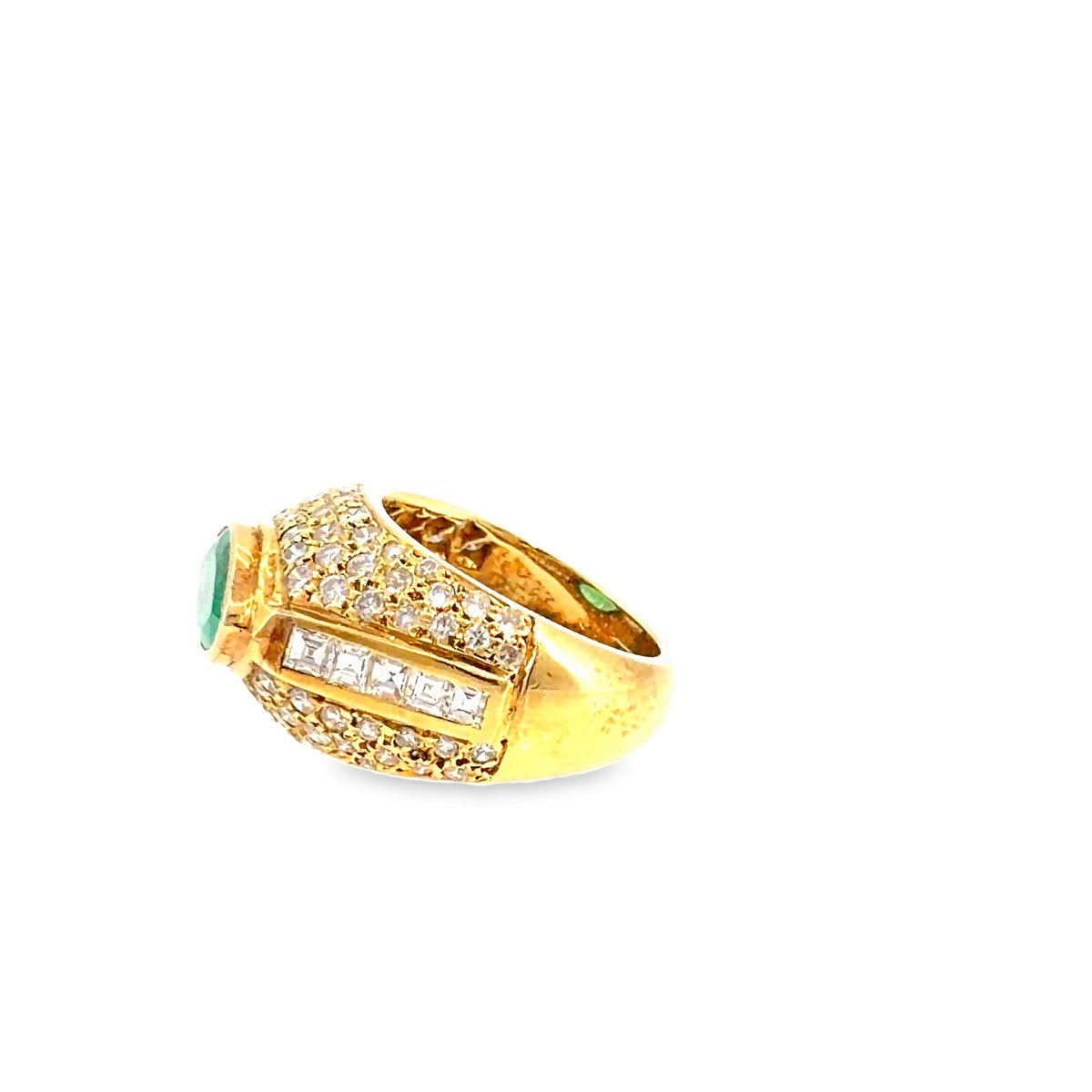 The Mint Julep Ring, 5.67 ct Emerald & Diamond, 18K Yellow Gold by Benji Designs, view 3