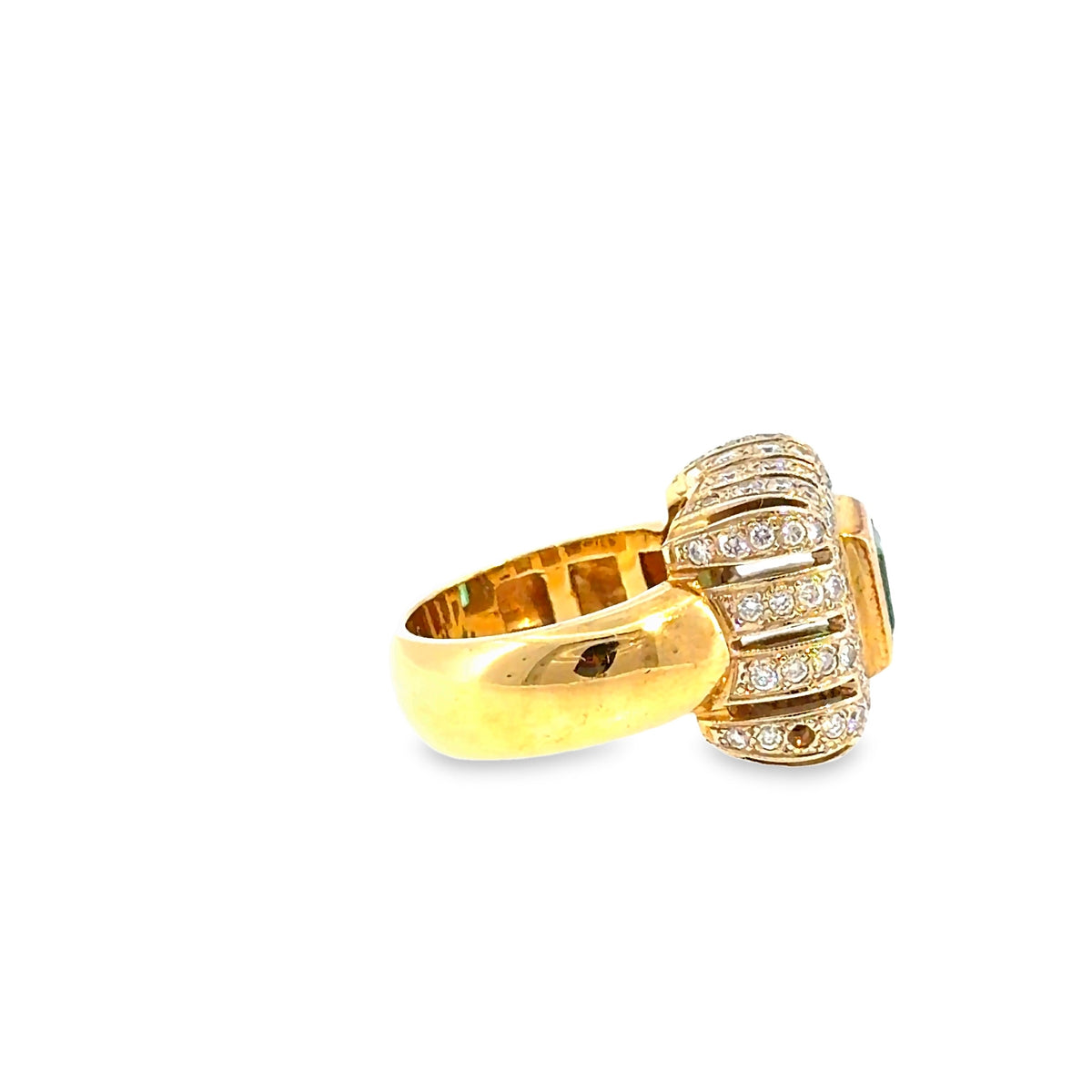 The Last Word Ring, 2.50 ct Emerald & Diamond, 18K Yellow Gold by Benji Designs, view 2