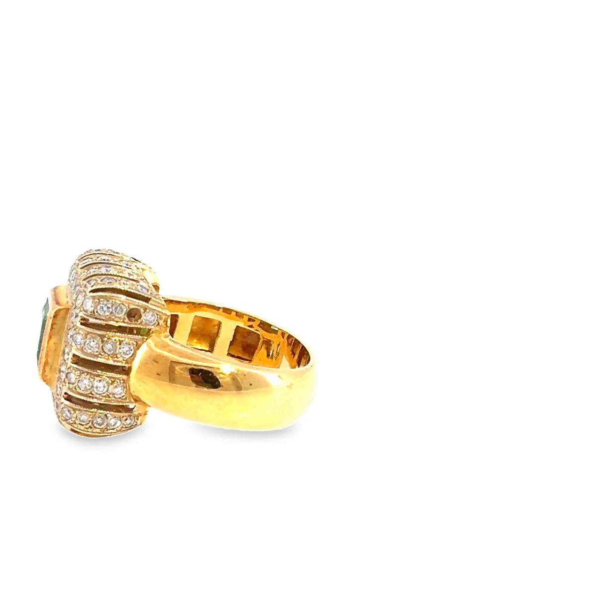 The Last Word Ring, 2.50 ct Emerald & Diamond, 18K Yellow Gold by Benji Designs, view 3