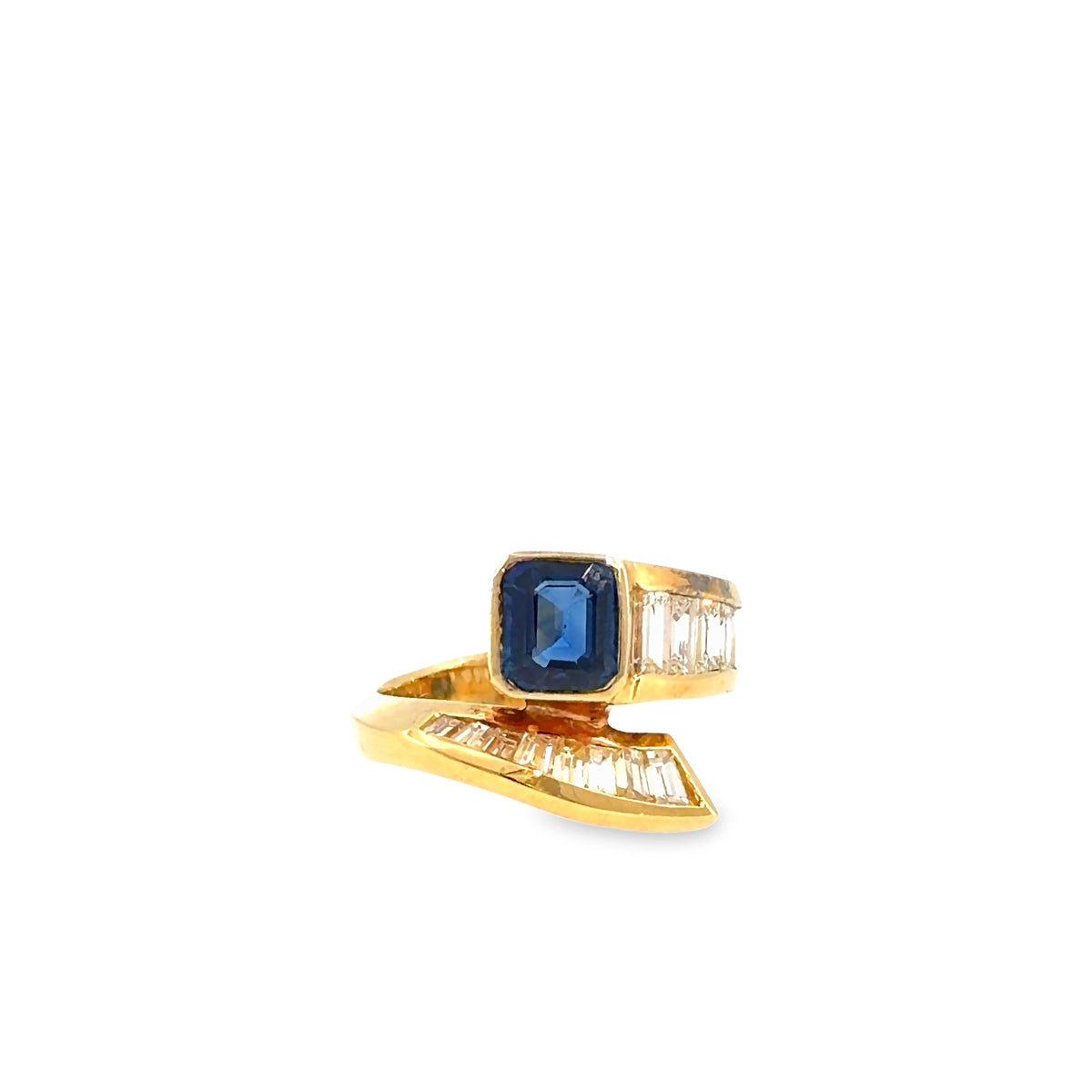 The Night Out Ring, 3.37 ct Sapphire & Diamond, 18K Yellow Gold by Benji Designs, view 1